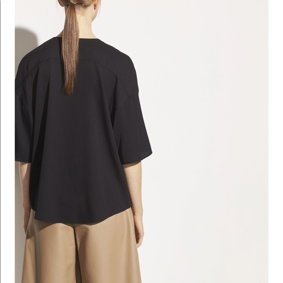 Vince Silk TALL-Friendly V-Neck Popover Top - Picture 4 of 7